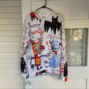 Elevenparis x Basquiat Allover Print Crewneck